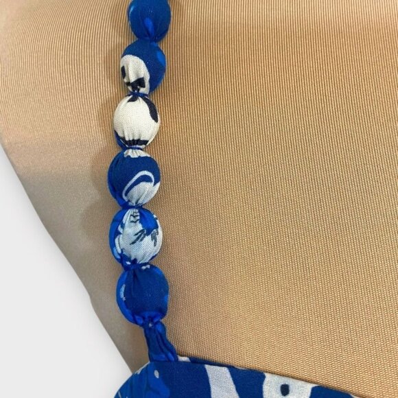 NEW Farm Rio Midi Dress M Blue Full Of Flowers Organic Cotton NWT Tiered - Picture 6 of 10